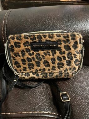 Adrienne Vittadini Leopard-Print Faux Fur Crossbody in Brown and Black